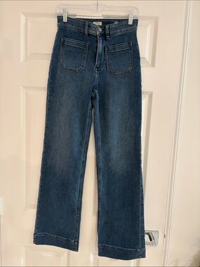 High-Rise Wide-Leg Women's Faherty Jeans - Dark Blue